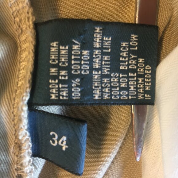 VTG Polo Ralph Lauren Prospect Short Mens Size 34 Khaki Brown Y2K - Picture 7 of 8